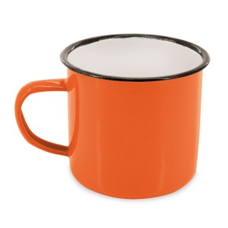 Taza mug estilo retro de metal esmaltado personalizada